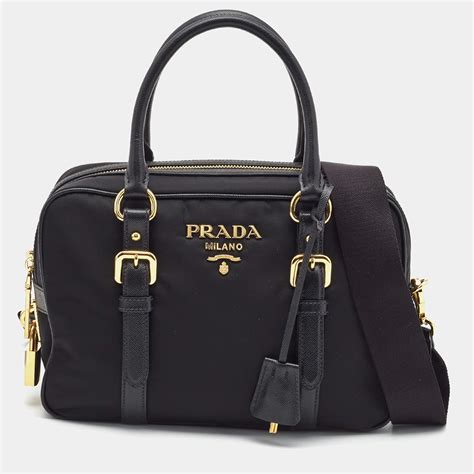 prada nylon bauletto bag|prada bauletto bag black.